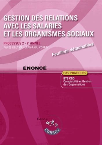 Stock image for Gestion des relations avec les salaris et les organismes sociaux Processus 2 du BTS CGO: Enonc for sale by Ammareal