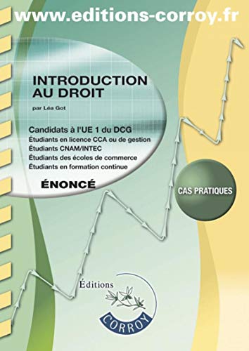 Imagen de archivo de Introduction au droit - nonc: UE 1 du DCG a la venta por Ammareal