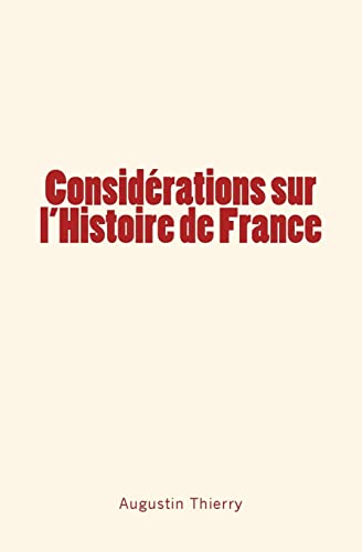 Imagen de archivo de Considrations sur l'Histoire de France (French Edition) a la venta por Lucky's Textbooks