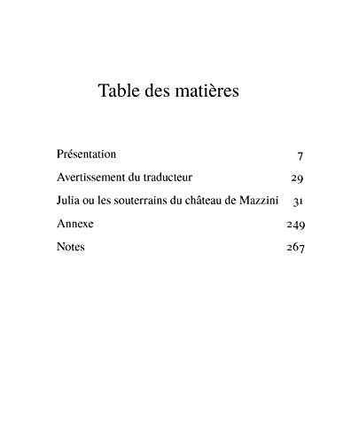 9782367811949: Julia ou les souterrains du chteau de Mazzini (French Edition)