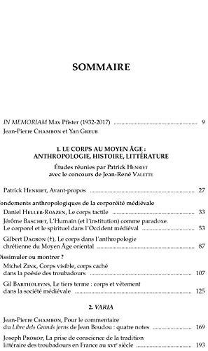 Beispielbild fr Revue des langues romanes tome 122 n 1 Le corps au Moyen-ge [Broch] CAITI-RUSSO, Gilda zum Verkauf von BIBLIO-NET