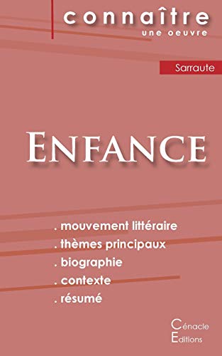 Imagen de archivo de Fiche de lecture Enfance de Nathalie Sarraute (Analyse littraire de rfrence et rsum complet) (French Edition) a la venta por Lucky's Textbooks