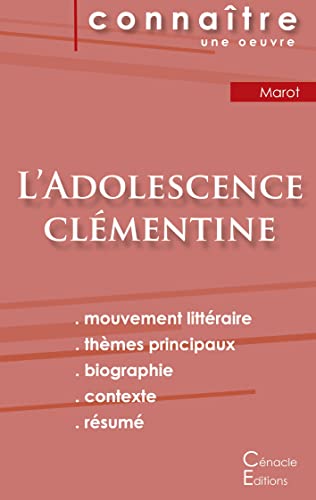 9782367889726: Fiche de lecture L'Adolescence clmentine de Clment Marot (Analyse littraire de rfrence et rsum complet)