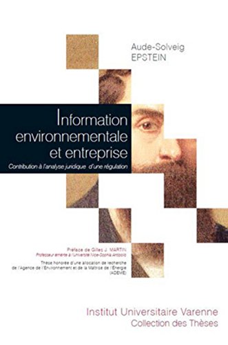 9782370320650: Information environnementale et entreprise: Contribution  l'analyse juridique d'une rgulation