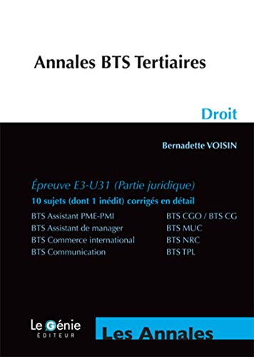 Beispielbild fr Annales BTS Tertiaires : Droit zum Verkauf von medimops