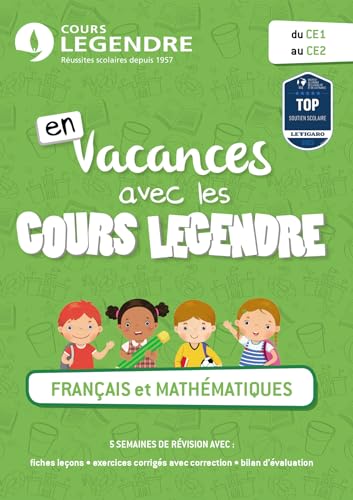 Stock image for En vacances avec les cours Legendre, Franais et mathmatiques du CE1 au CE2 for sale by medimops