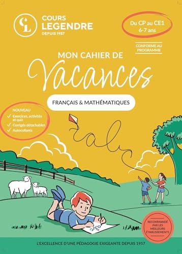 Immagine stock per Mon cahier de vacances - Du CP au CE1 (6-7 ans)Fran�ais & Math�matiques: Exercices et Quiz Corrig�s d�tachables Autocollants