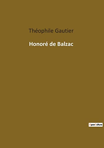 Beispielbild fr Honore de Balzac zum Verkauf von Chiron Media