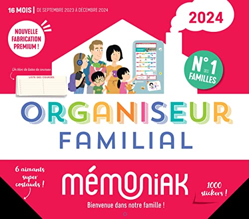 Organiseur familial Mémoniak 2024, calendrier organisation familial mensuel  (sept. 2023- déc. 2024): 9782383823469 - AbeBooks
