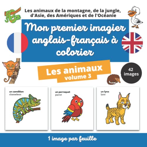 9782384529872: Mon premier imagier anglais-franais  colorier : les animaux volume 3: apprendre l'anglais pour les enfants ds la maternelle en coloriant
