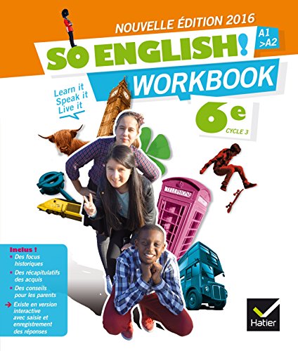 Imagen de archivo de So English! Anglais 6e d. 2016 - Workbook a la venta por Ammareal