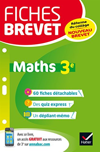 Beispielbild fr Fiches brevet Maths 3e: fiches de rvision pour le nouveau brevet zum Verkauf von Ammareal