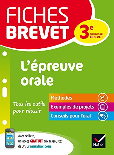 Beispielbild fr Fiches brevet L'preuve orale: spcial nouveau brevet zum Verkauf von medimops