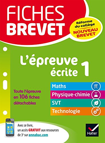 Beispielbild fr Fiches brevet L'preuve crite 1: fiches de rvision en maths, physique-chimie, SVT et technologie zum Verkauf von Ammareal