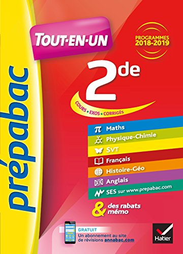 Imagen de archivo de Prpabac Tout-en-un 2de: toutes les matires de la Seconde programmes 2018-2019 a la venta por Ammareal