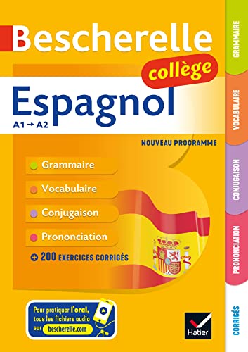 9782401043350: Bescherelle collge - Espagnol (6e, 5e, 4e, 3e): grammaire, conjugaison, vocabulaire, prononciation (A1-A2)