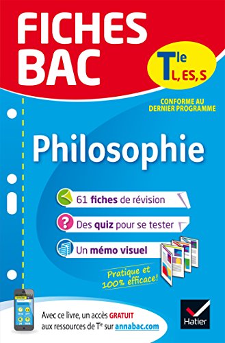 Beispielbild fr Fiches bac Philosophie Tle L, ES, S: fiches de r vision Terminale s ries g n rales (Fiches Bac (1)) zum Verkauf von WorldofBooks