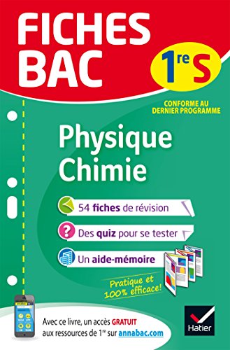 Stock image for Fiches bac Physique-Chimie 1re S: fiches de rvision Premire S for sale by medimops