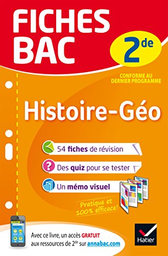 Beispielbild fr Fiches bac Histoire-Gographie 2de: fiches de rvision Seconde zum Verkauf von Ammareal