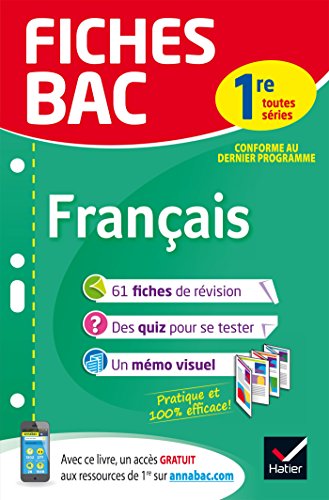 Stock image for Fiches bac Franais 1re toutes sries: fiches de rvision Premire sries gnrales et technologiques for sale by Ammareal