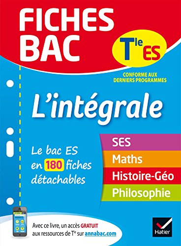 Beispielbild fr Fiches bac L'intgrale Tle ES: le bac ES en 180 fiches de rvision zum Verkauf von Ammareal