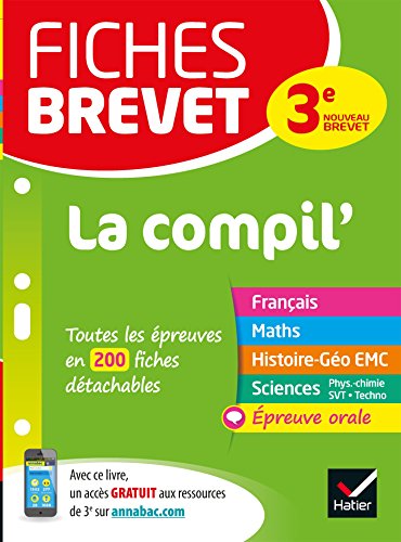 Stock image for Fiches brevet La Compil' du brevet: fiches de rvision pour les 5 preuves for sale by Ammareal