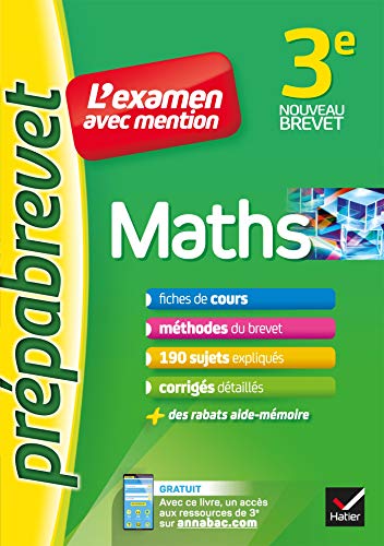 Beispielbild fr Maths 3e - Prpabrevet L'examen avec mention: fiches, mthodes et sujets de brevet zum Verkauf von Ammareal