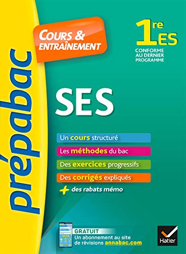 9782401047440: SES 1re ES - Prpabac Cours & entranement: cours, mthodes et exercices progressifs (premire ES): 1re - SES - ES