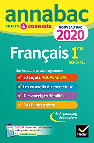 Beispielbild fr Annales Annabac 2020 Franais 1re gnrale: sujets et corrigs pour le nouveau bac franais zum Verkauf von medimops