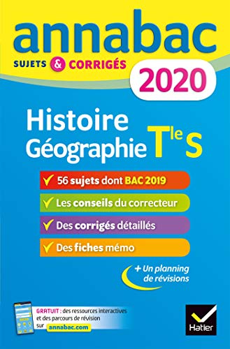 Beispielbild fr Annales Annabac 2020 Histoire-G ographie Tle S: sujets et corrig s du bac Terminale S zum Verkauf von WorldofBooks