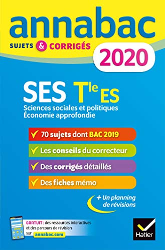 Beispielbild fr Annales Annabac 2020 SES Tle ES Spcifique & spcialits: sujets et corrigs du bac Terminale ES zum Verkauf von Ammareal