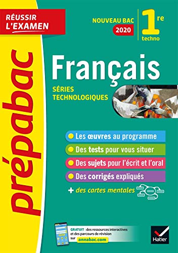 Beispielbild fr Franais 1re technologique Bac 2020: inclus oeuvres au programme 2019-2020 zum Verkauf von Ammareal