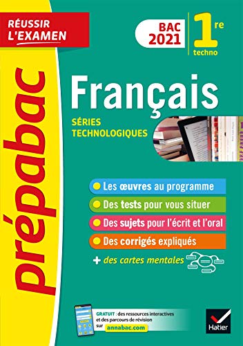 Stock image for Franais 1re technologique Bac 2021 - Prpabac Russir l'examen: nouveau programme de Premire (2020-2021) for sale by EPICERIE CULTURELLE