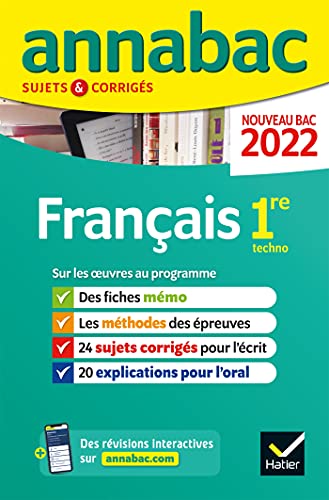 Beispielbild fr Annales du bac Annabac 2022 Franais 1re technologique: mthodes & sujets corrigs nouveau bac zum Verkauf von Ammareal