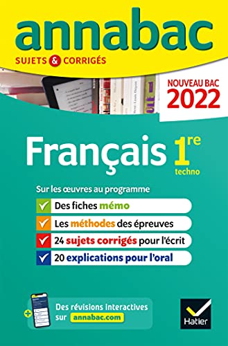 9782401077973: Annales du bac Annabac 2022 Franais 1re technologique: mthodes & sujets corrigs nouveau bac