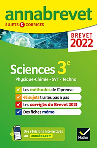 Stock image for Annales du brevet Annabrevet 2022 Physique-chimie, SVT, Technologie 3e: mthodes du brevet & sujets corrigs for sale by Buchpark