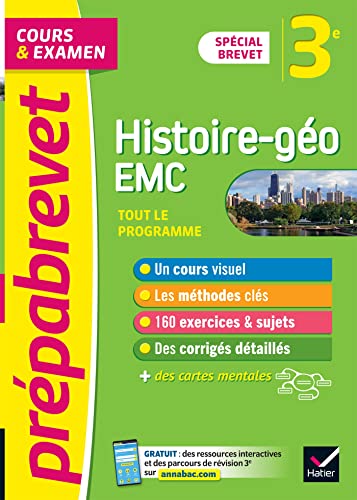 Stock image for Prpabrevet Histoire-Gographie EMC 3e - Brevet 2024: cours, mthodes et entranement for sale by Ammareal