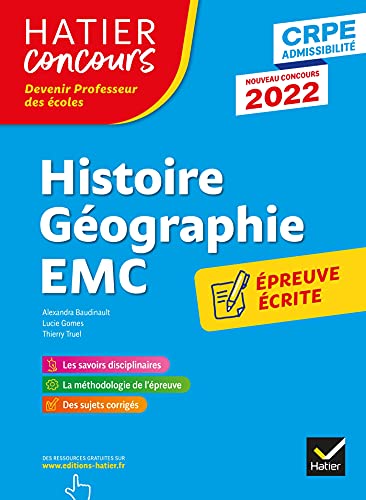 Stock image for Histoire-Gographie-EMC- CRPE 2022 - Epreuve crite d'admissibilit for sale by medimops