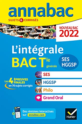 Beispielbild fr Annales du bac Annabac 2022 L'intgrale Tle SES, HGGSP, Philo, Grand Oral: tous les outils pour russir les 4 preuves finales zum Verkauf von Librairie Th  la page