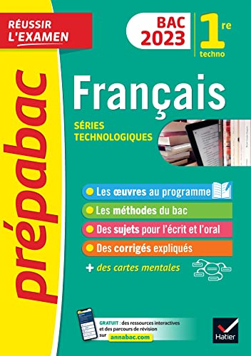 Beispielbild fr Pr pabac Français 1re technologique - Bac de français 2023 ( crit oral): avec les oeuvres au programme 2022-2023 zum Verkauf von GoldenWavesOfBooks