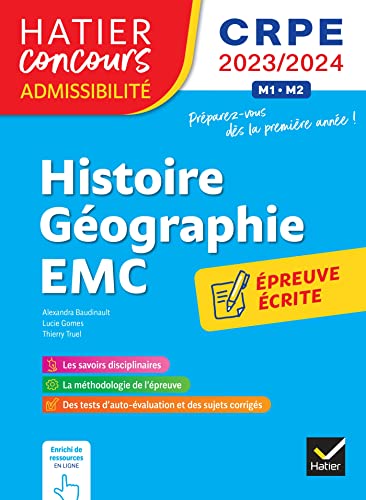 Stock image for Histoire-Gographie-EMC- CRPE 2023-2024 - Epreuve crite d'admissibilit for sale by medimops