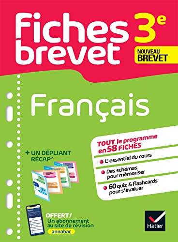 Beispielbild fr Fiches brevet Franais 3e Brevet 2023: fiches de rvision & quiz zum Verkauf von medimops