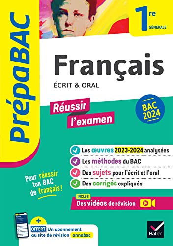 Stock image for Prpabac Franais 1re gnrale - Bac de franais 2024 (crit & oral): avec les oeuvres au programme 2023-2024 [Broch] Bernard, Hlne; Marchal, Denise; Saulnier, Sophie; Spies, Swann et Touet, Brangre for sale by BIBLIO-NET