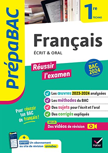 Stock image for Prépabac Français 1re technologique - Bac de français 2024 (écrit & oral): avec les oeuvres au programme 2023-2024: 41 [FRENCH LANGUAGE - Soft Cover ] for sale by booksXpress