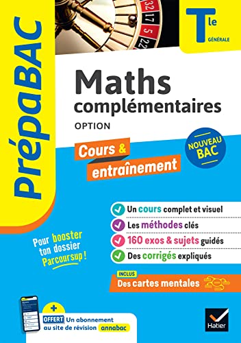 Beispielbild fr Prpabac Maths complmentaires (option) Tle gnrale - Bac 2024: nouveau programme de Terminale zum Verkauf von Gallix