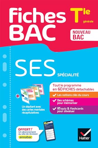 Stock image for Fiches bac SES Tle (spcialit) - Bac 2024: tout le programme en fiches de rvision dtachables for sale by Ammareal