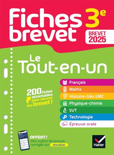 Imagen de archivo de Fiches brevet - Le tout-en-un Brevet 2025 (toutes les matires): franais, maths, histoire-go EMC, SVT, physique-chimie, technologie a la venta por Buchpark