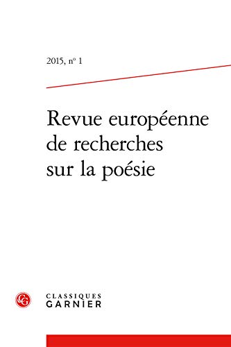 9782406056720: Revue Europeenne de Recherches Sur la Poesie: 2015, n 1
