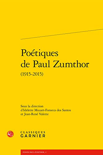 Stock image for Poetiques de Paul Zumthor for sale by ISD LLC