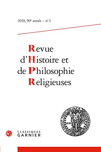 9782406096825: Revue d'Histoire Et de Philosophie Religieuses: 2019-3.99E